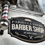 Insegna per Barber Shop Scapicchio di Bovino Provincia di Foggia realizzata da Insegne Antiche