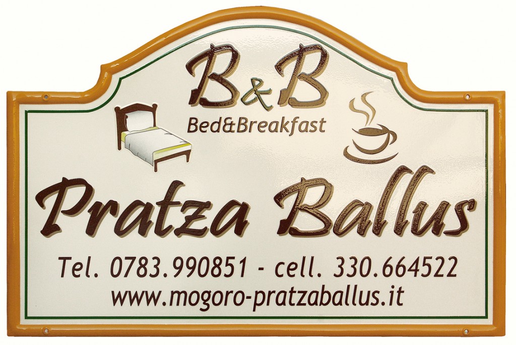 Insegna peer il B&B "Pratza Ballus"