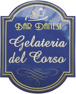 Insegna per la "Gelateria del Corso" - Bar "Danesi"