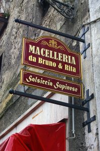Insegna per la Macelleria "da Bruno & Rita" - Salsiccia Supinese