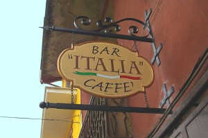 Insegna per il Bar Caffè "Italia"